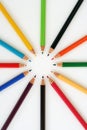 Crayons in various colors. Drawing crayons. Royalty Free Stock Photo