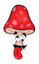 Crazy amanita cartoon