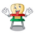 Crazy baby highchair isolated on the mascot Royalty Free Stock Photo