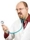 Crazy bald-headed Doctor Royalty Free Stock Photo