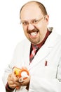 Crazy bald-headed Doctor Royalty Free Stock Photo