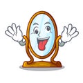 Crazy big dressing mirror isolated on mascot Royalty Free Stock Photo
