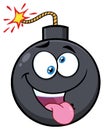 Crazy Bomb Face Cartoon Mascot Character With Expressions