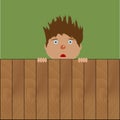 Crazy boy behind fence Royalty Free Stock Photo