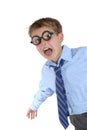 Crazy Boy wearing wacky glasses having fun Royalty Free Stock Photo