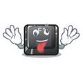 Crazy cartoon f1 button installed on keyboard Royalty Free Stock Photo