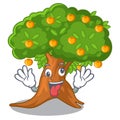 Crazy cartoon orange tree in the yard Royalty Free Stock Photo