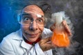 Crazy chemist with test tube