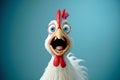 crazy chicken, AI generated Royalty Free Stock Photo