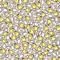 Crazy chicken seamless pattern.