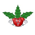 Crazy christmas holly berry in the cartoon