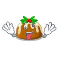 Crazy christmas pudding isolated on the mascot