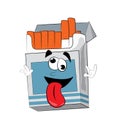 Crazy cigaretes pack cartoon Royalty Free Stock Photo