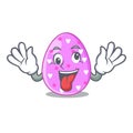 Crazy color the easter eggs isolated mascot