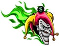 Crazy creepy joker face. Angry clown with evil smile on the face. I Royalty Free Stock Photo