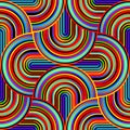 Crazy curves - tangled geometric pattern with bright neon colors