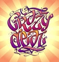 Crazy deal web banner with hand drawn graffiti lettering