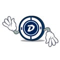 Crazy Digibyte coin mascot cartoon