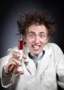Crazy doctor with syringe Royalty Free Stock Photo