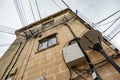 Crazy electrical wires and connection to the grid in Southern Europe, Malta. Such a system is difficult to fix and maintain