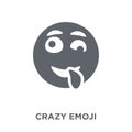 Crazy emoji icon from Emoji collection. Royalty Free Stock Photo