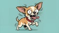 Crazy Excited Cartoon Chihuahua With Wild Expression Royalty Free Stock Photo