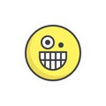 Crazy face emoticon filled outline icon Royalty Free Stock Photo