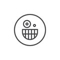 Crazy face emoticon line icon Royalty Free Stock Photo