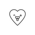 Crazy Face emoticon outline icon Royalty Free Stock Photo