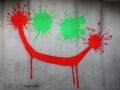 Crazy face on wall Royalty Free Stock Photo