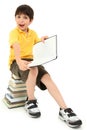 Crazy Faces School Boy Child with Books Royalty Free Stock Photo