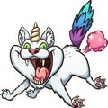 Crazy cartoon caticorn