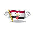 Crazy flag egypt character isolated with cartoon