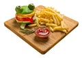 Crazy frog burger. Isolated image on white background Royalty Free Stock Photo