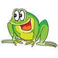 crazy frog character, cartoon illustration, isolated object on white background, vector illustration Royalty Free Stock Photo