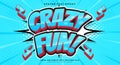 Crazy Fun Editable Text Effect Design Template Royalty Free Stock Photo