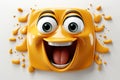 crazy funny face emoji 3d illustration 3d rendering on White Background
