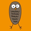 Crazy funny owl with big eyes hand drawn Royalty Free Stock Photo