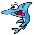 Crazy funny shark cartoon illustration Royalty Free Stock Photo