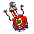 Crazy funny, whacky alien space monster. Royalty Free Stock Photo