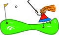 Crazy golf kid Royalty Free Stock Photo