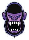 Crazy gorilla gaming logo illustration vector