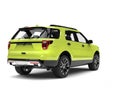 Crazy green modern SUV car - back view Royalty Free Stock Photo