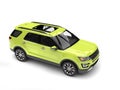 Crazy green modern SUV car - top down shot Royalty Free Stock Photo