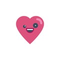 Crazy heart face character emoji flat icon