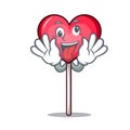 Crazy heart lollipop mascot cartoon