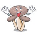 Crazy honey agaric mushroom mascot cartoon