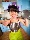 Crazy housewife Royalty Free Stock Photo