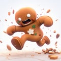 Gingerbread man running for his life - Funny christmas baking illustration