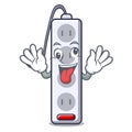 Crazy isolated power strip with the mascot